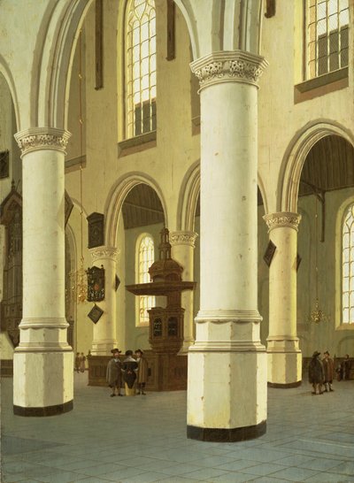 Interior of the Oude Kerk in Delft by Hendrik Cornelisz. van Vliet
